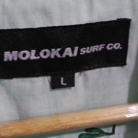 Sz L Molokai Surf Button Down Slim Fit Hawaiian Short Sleeve Shirts Bundle 2!! - Picture 5 of 16